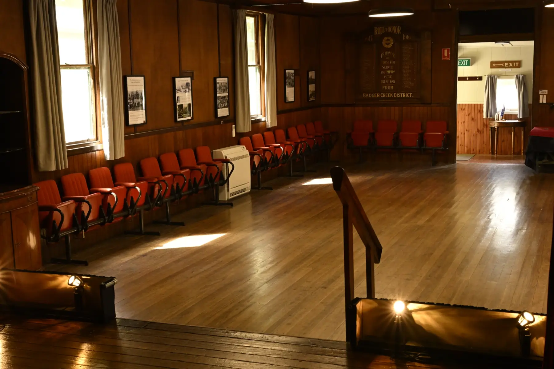Interior from stage to front door