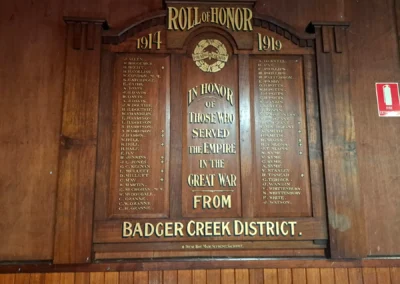 Badger Creek WW1 honor roll